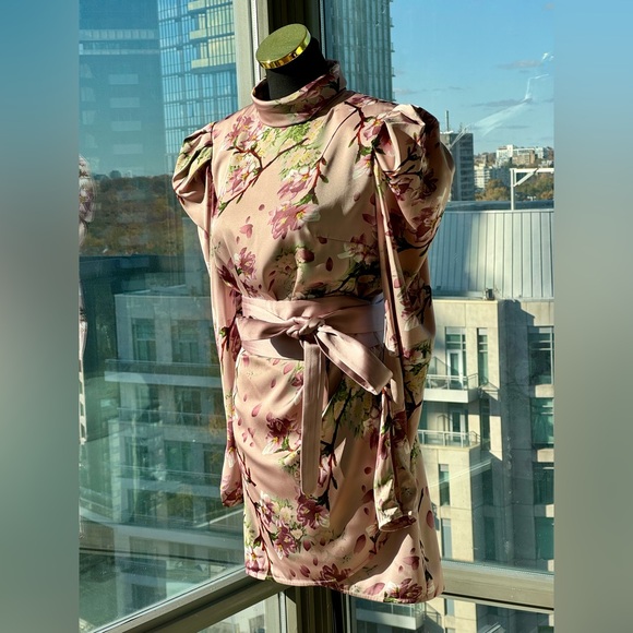 🆕 BRONX & BANCO 🧿 NWOT Noel Sakura Long Sleeve Mini Dress - Size XS / US 2 - Picture 4 of 15